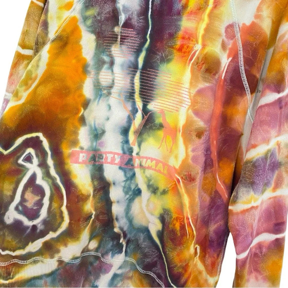Handmade Geode Tie Dye Sweatshirt Pullover Womens Medium Oversized Party Animal - Picture 4 of 12